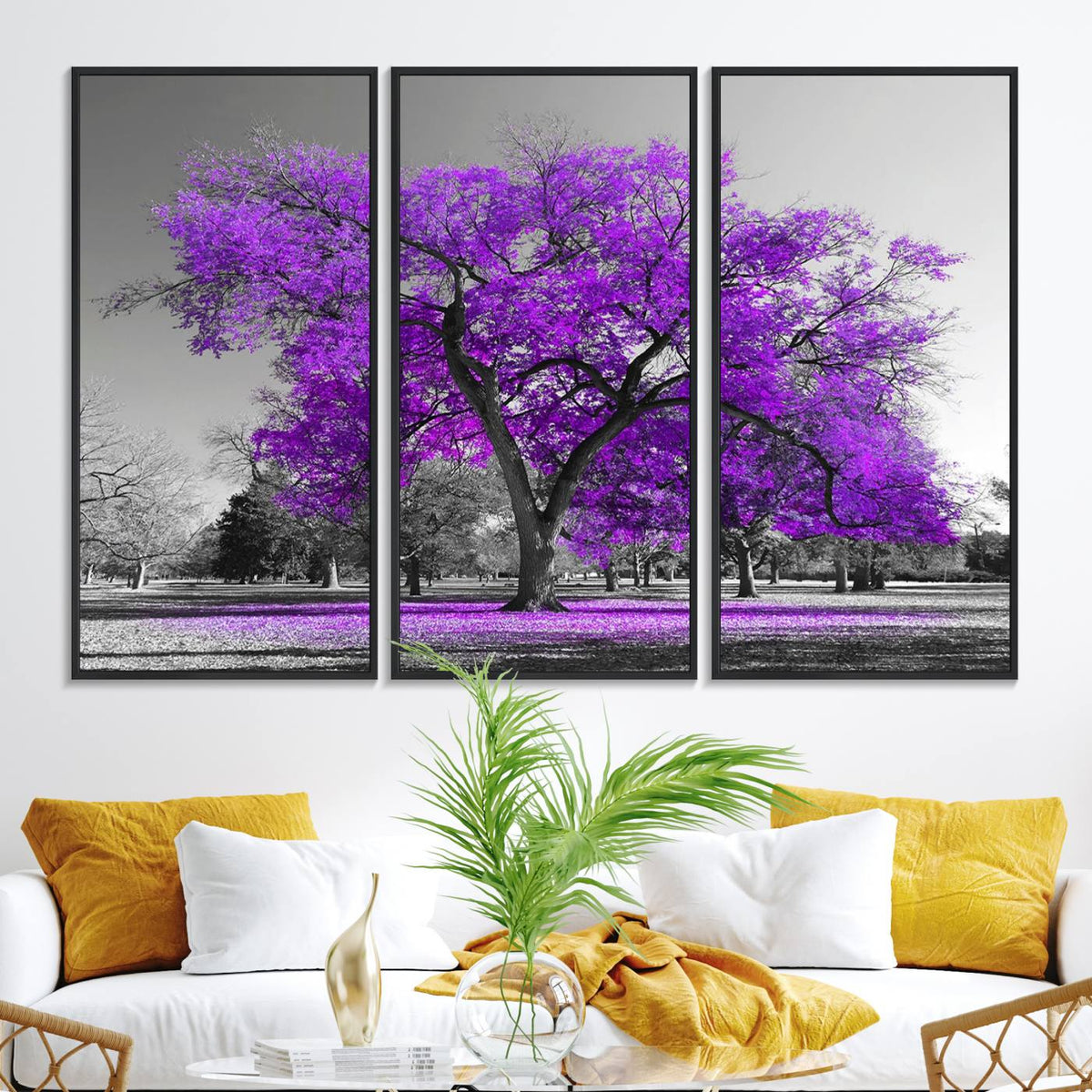 Big Purple Tree Wall Art Canvas Print
