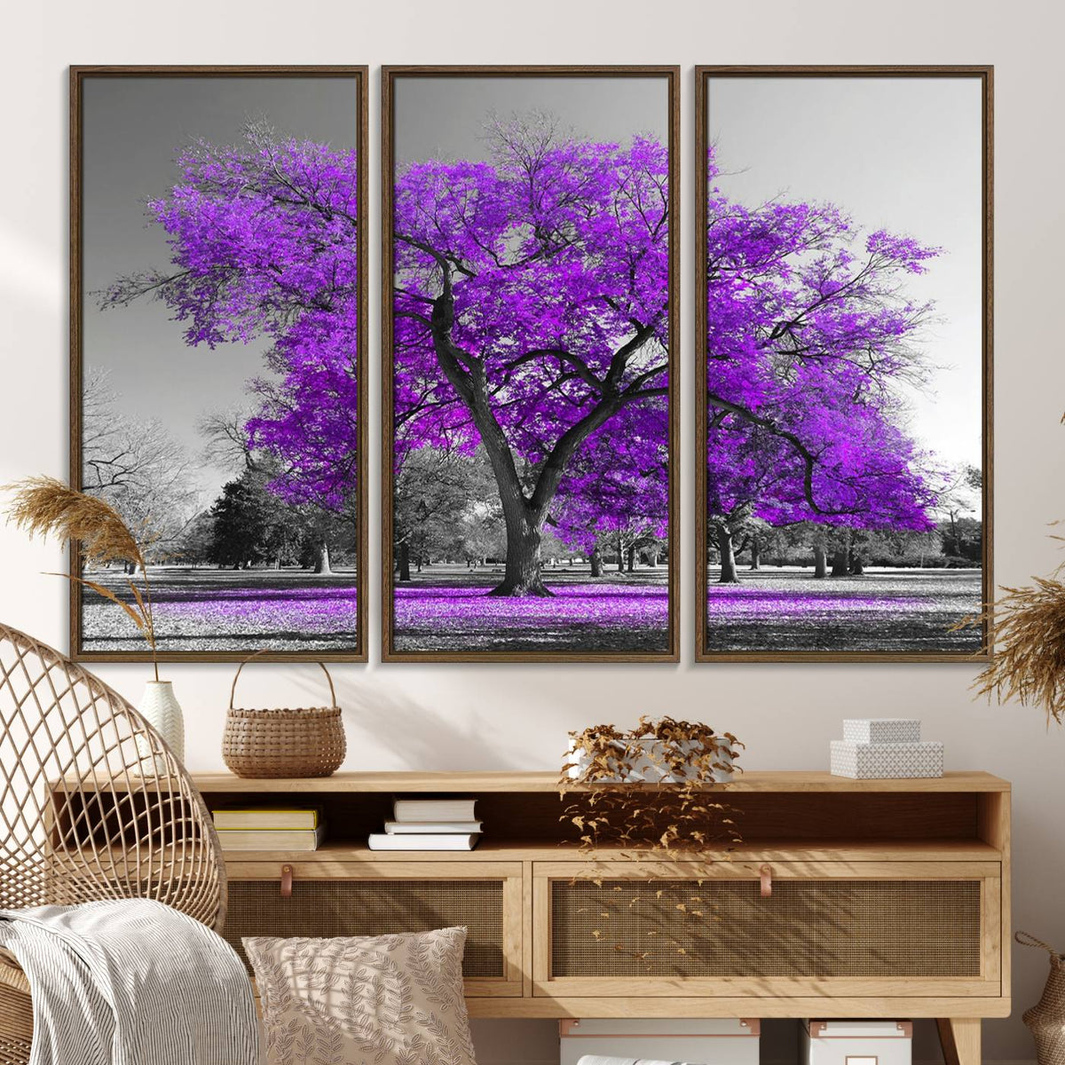 Big Purple Tree Wall Art Canvas Print