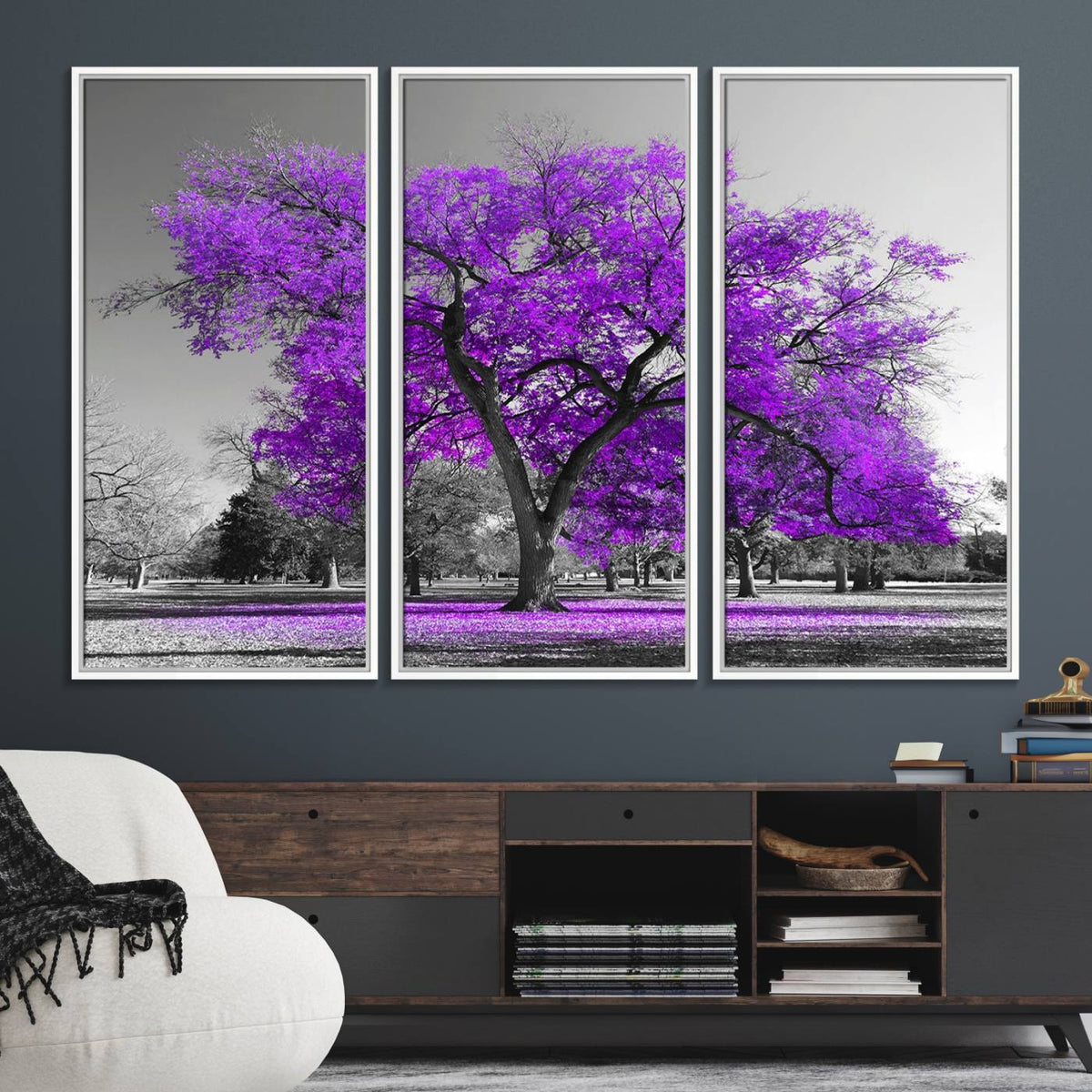 Big Purple Tree Wall Art Canvas Print