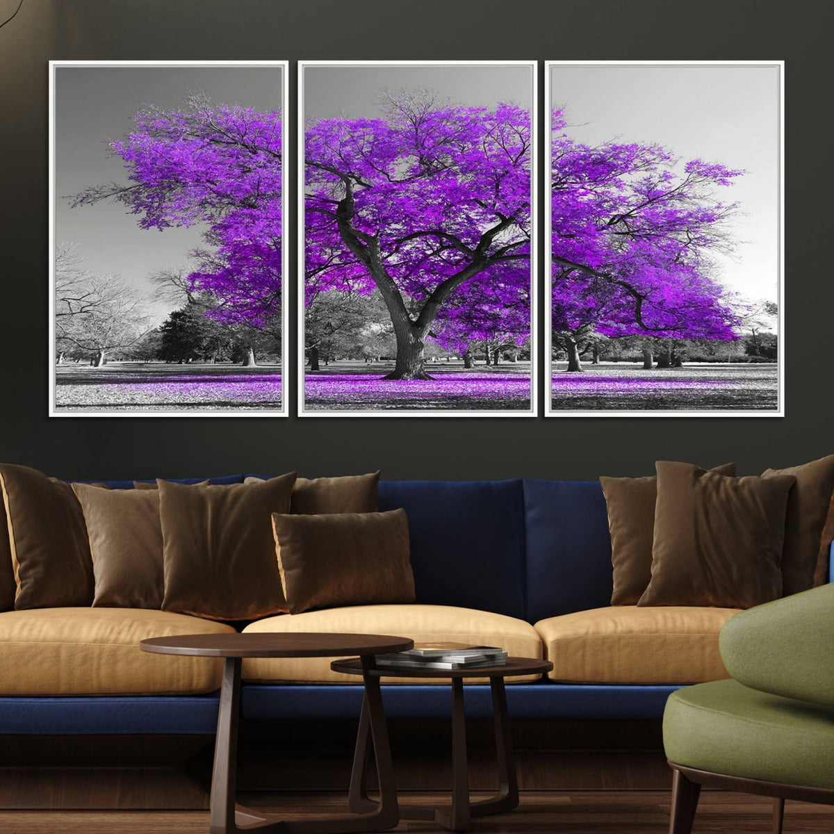 Big Purple Tree Wall Art Canvas Print