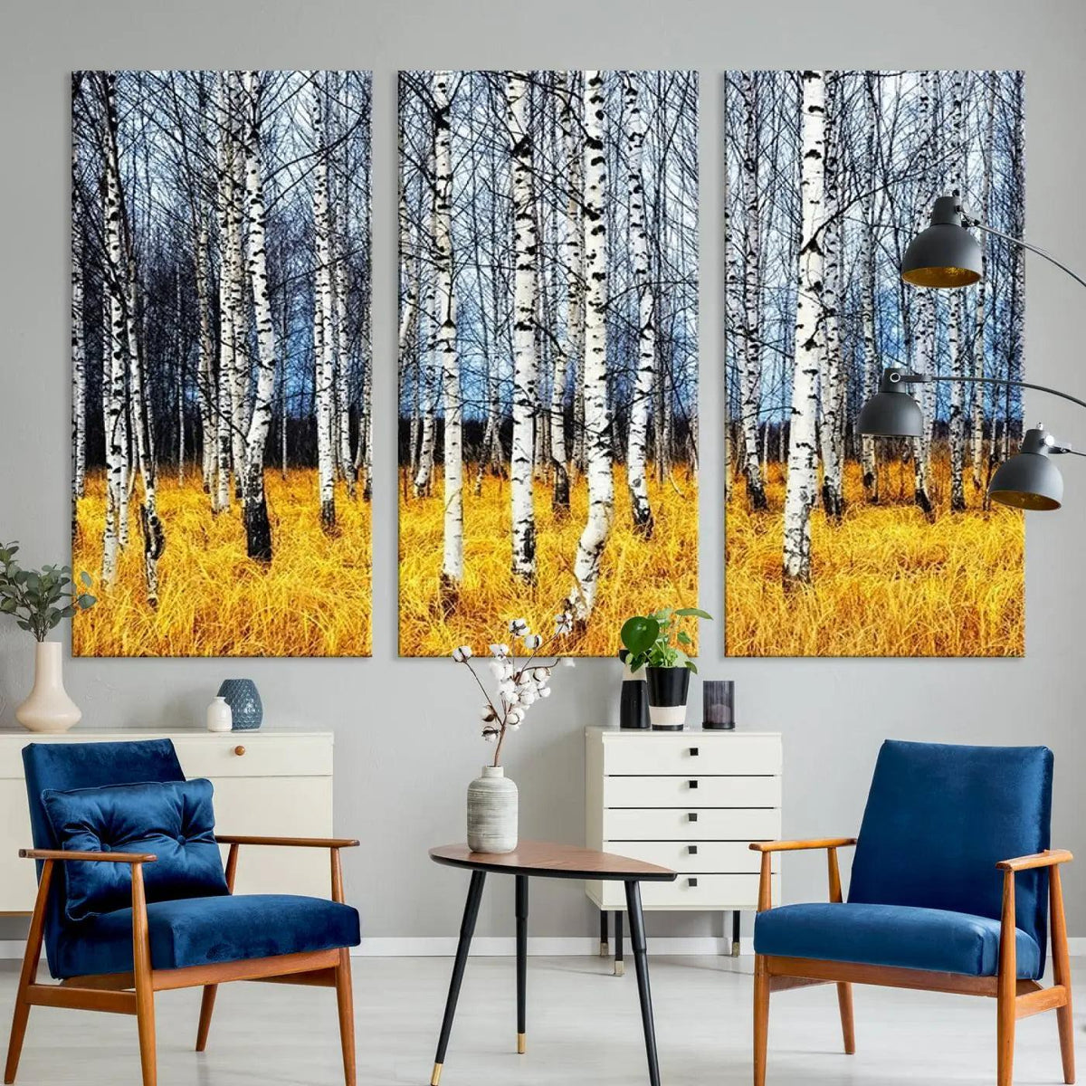 Birch Trees Wall Art Print, Wall Art Landscape Canvas Print