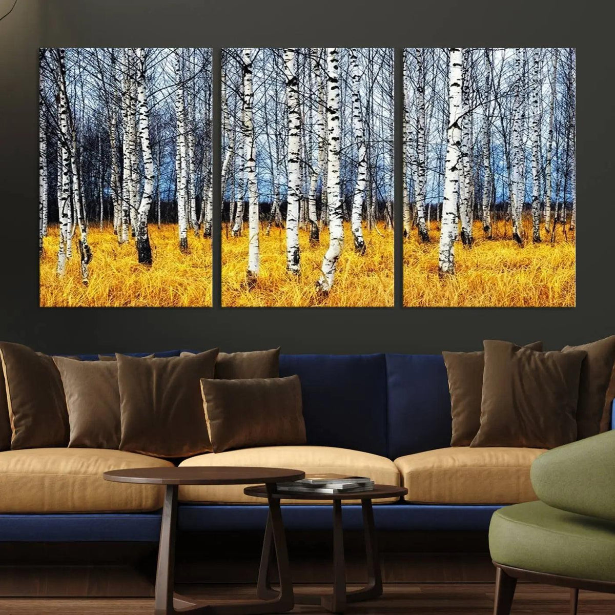 Birch Trees Wall Art Print, Wall Art Landscape Canvas Print