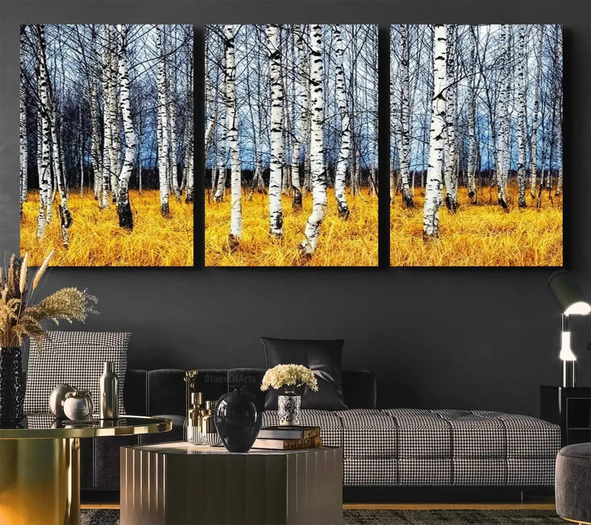 Birch Trees Wall Art Print, Wall Art Landscape Canvas Print