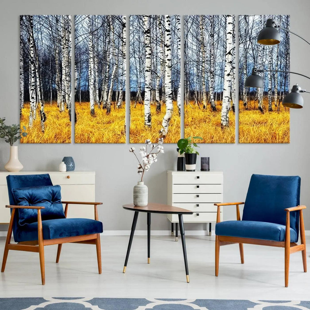 Birch Trees Wall Art Print, Wall Art Landscape Canvas Print