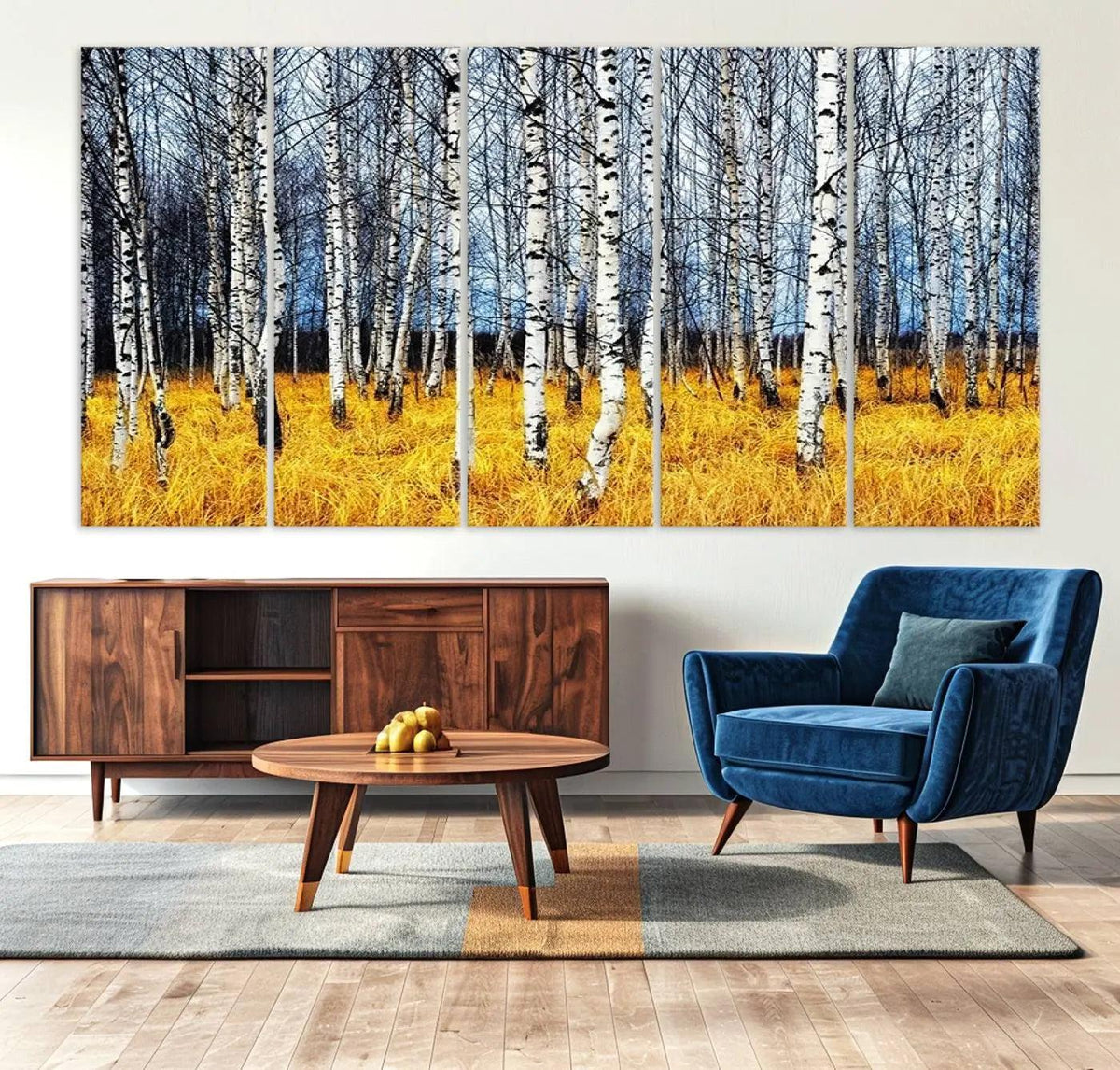 Birch Trees Wall Art Print, Wall Art Landscape Canvas Print