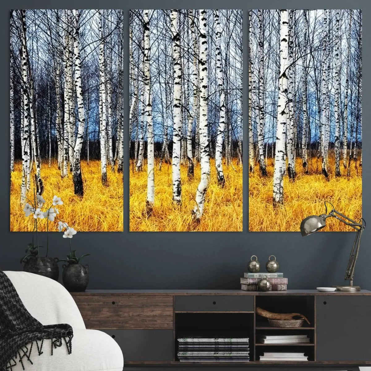 Birch Trees Wall Art Print, Wall Art Landscape Canvas Print