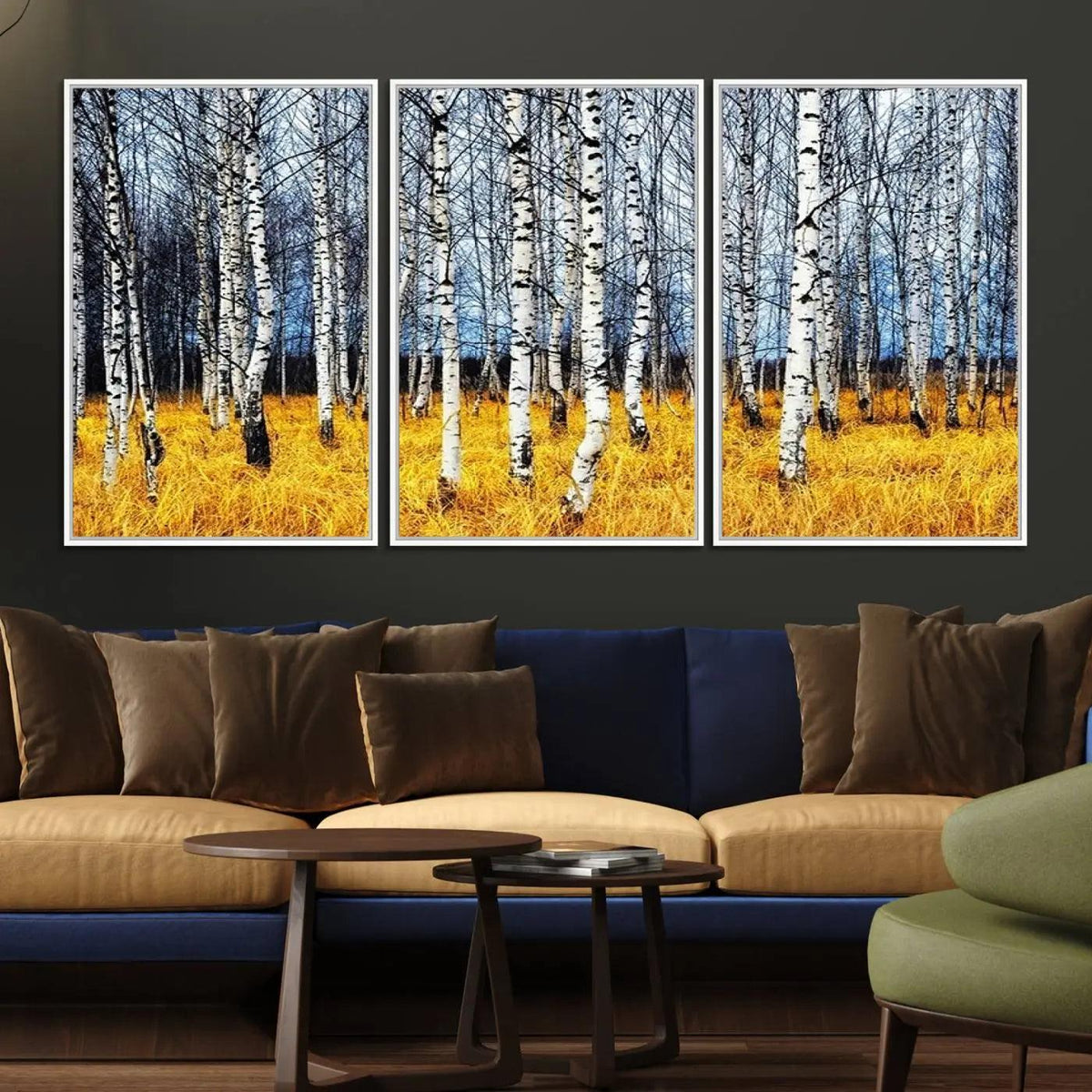 Birch Trees Wall Art Print, Wall Art Landscape Canvas Print