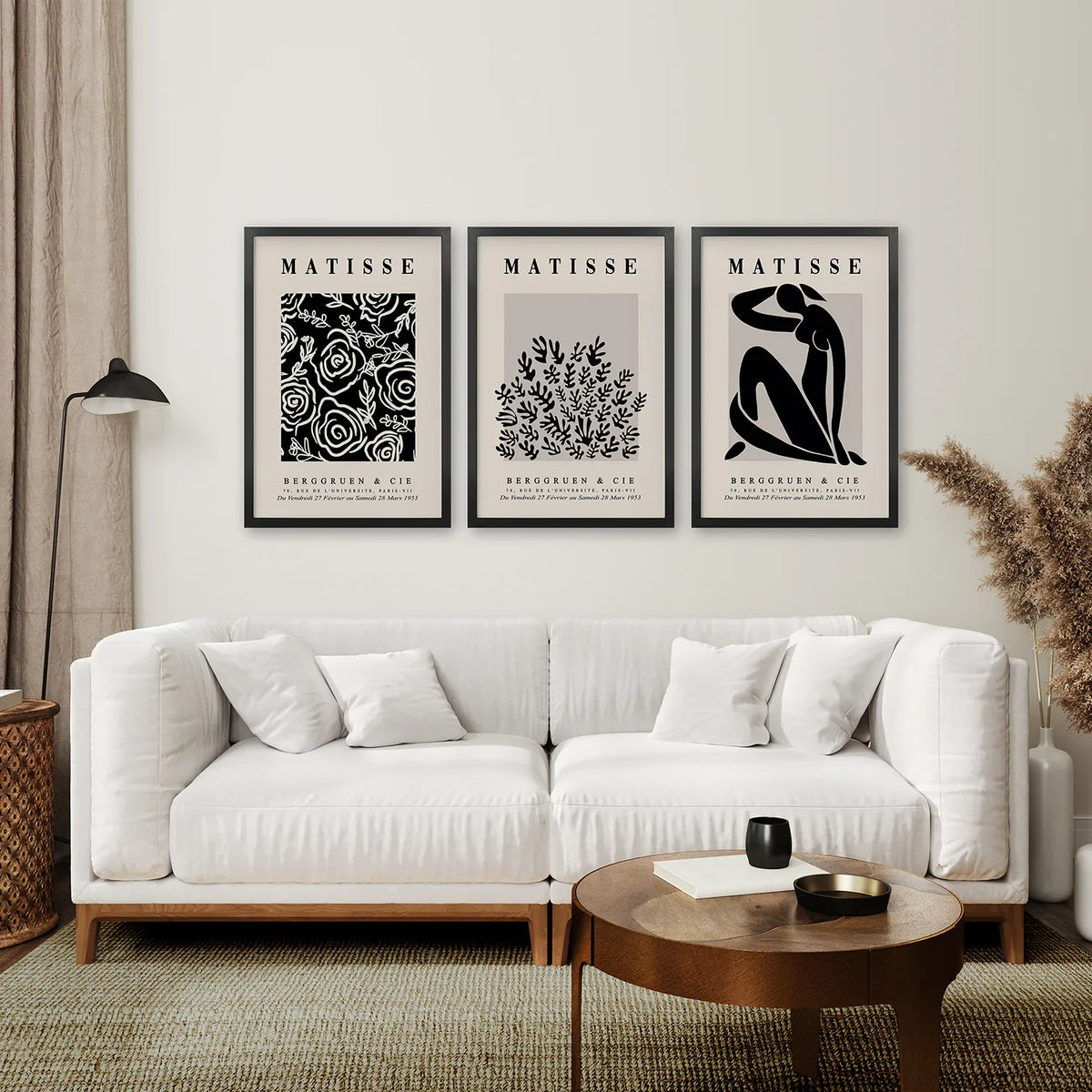 Black Beige Vintage Henri Matisse Wall Art Set