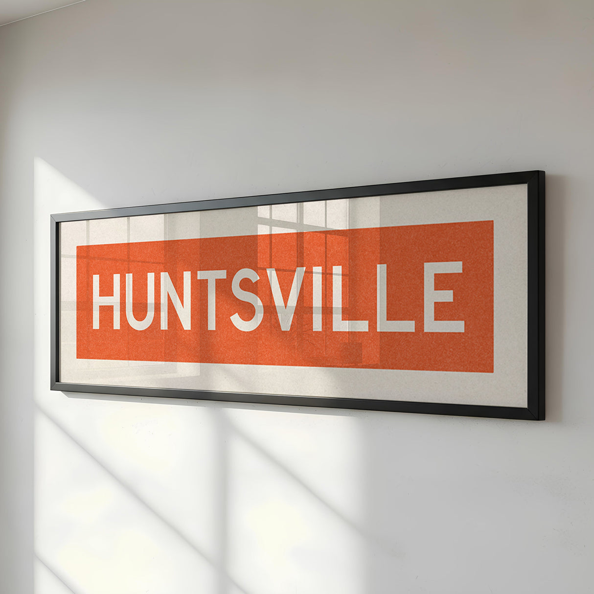 Framed Huntsville Orange and White Bus Scroll