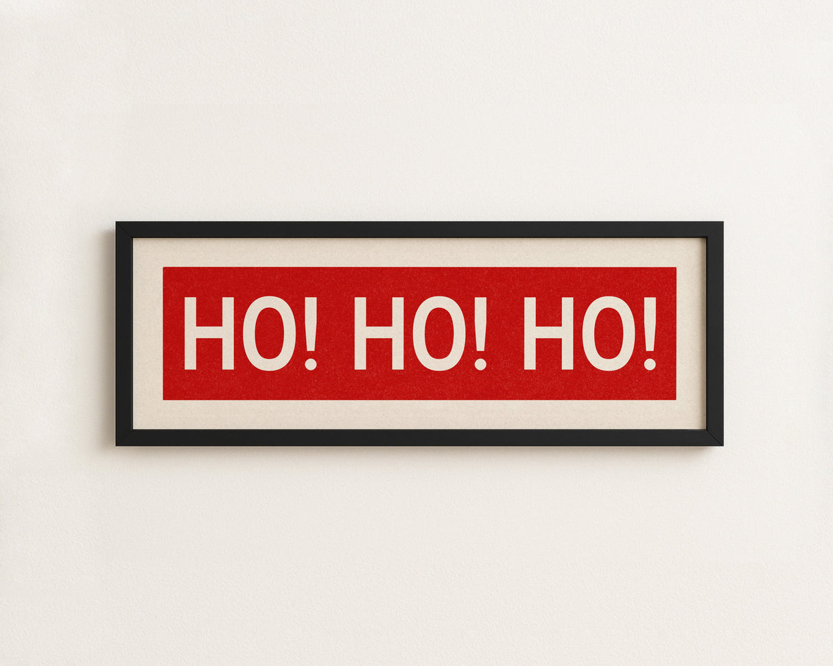 Framed Ho! Ho! Ho! Red Christmas Art Print