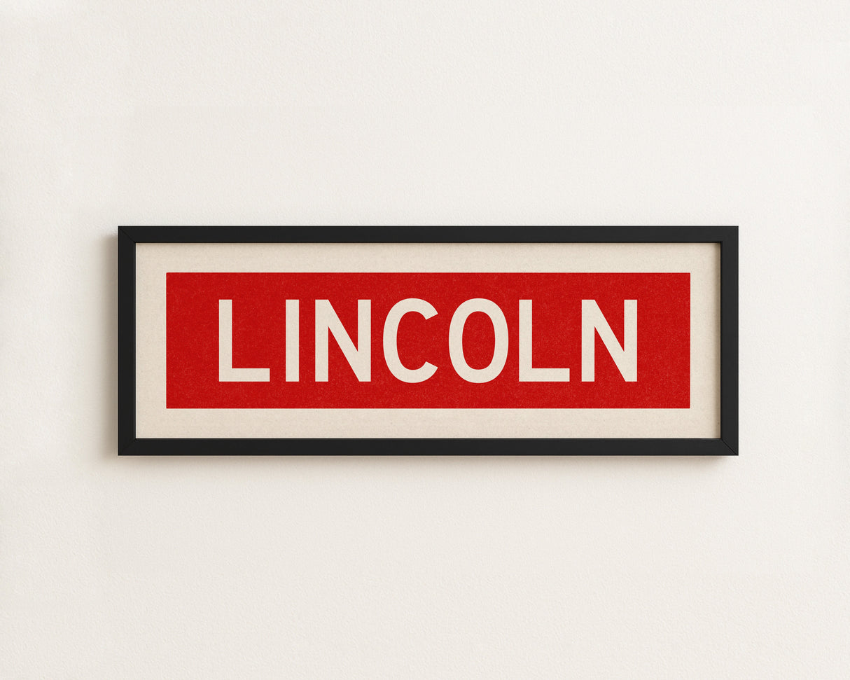Framed Lincoln Bus Scroll