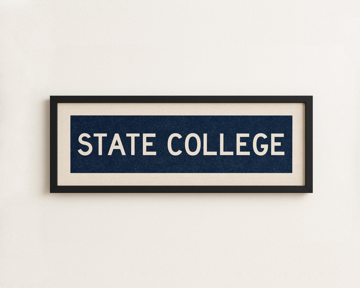 Framed State College Navy Bus Scroll