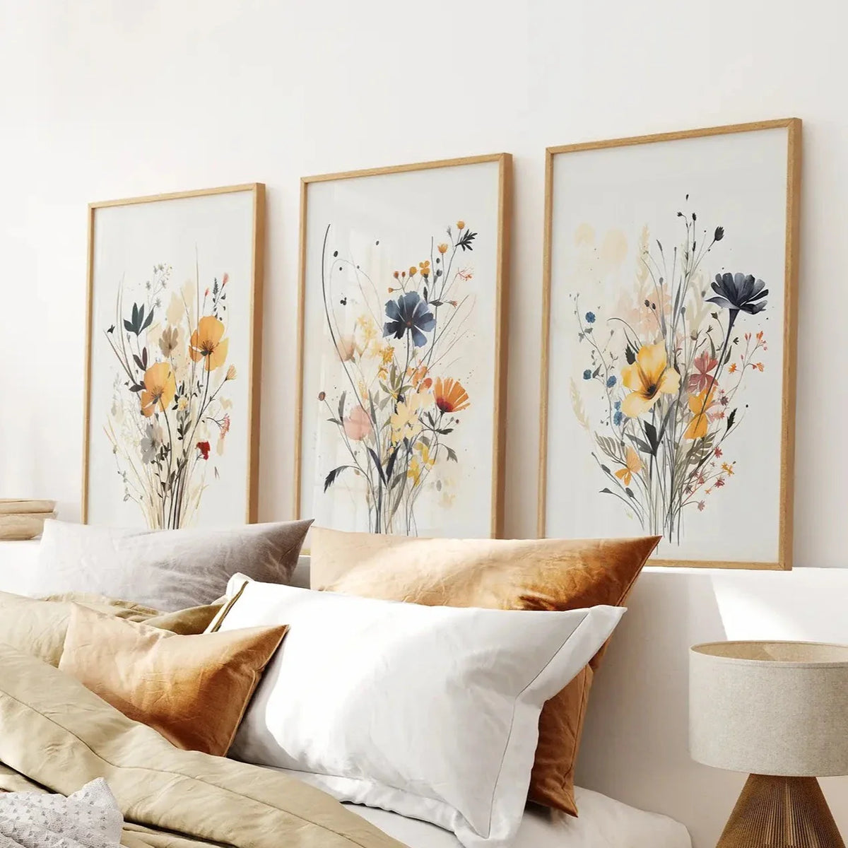 Neutral Watercolor Wildflower Art Prints Set – Tuesday Morning