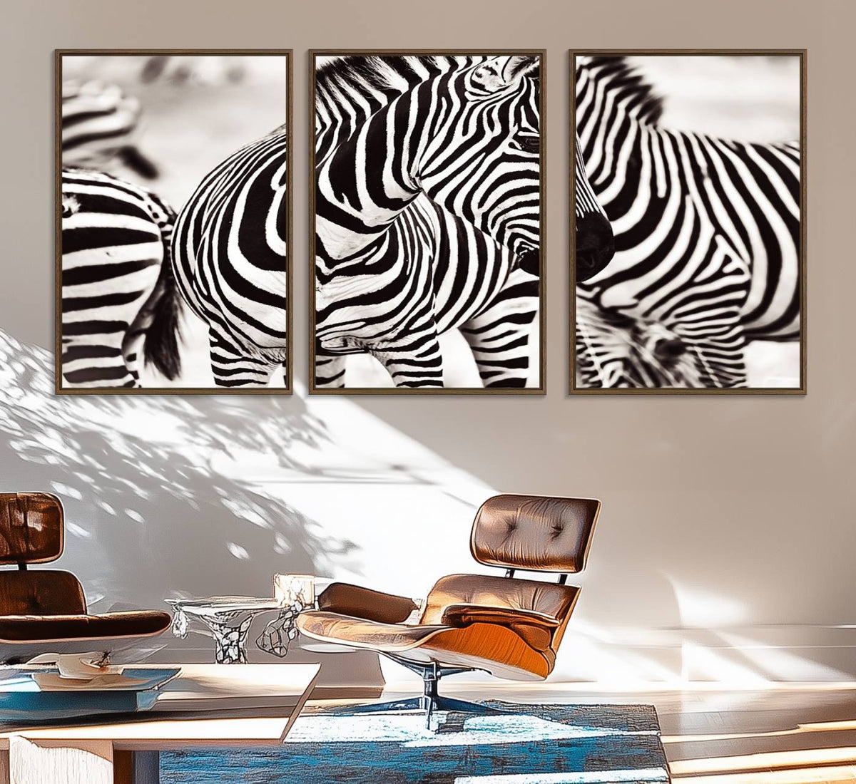 Brilliant Zebra Photography Art Canvas Print Black and White
