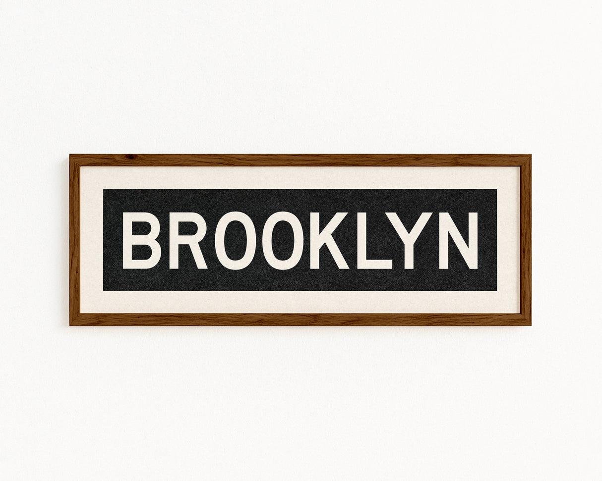 Framed Brooklyn New York Bus Scroll