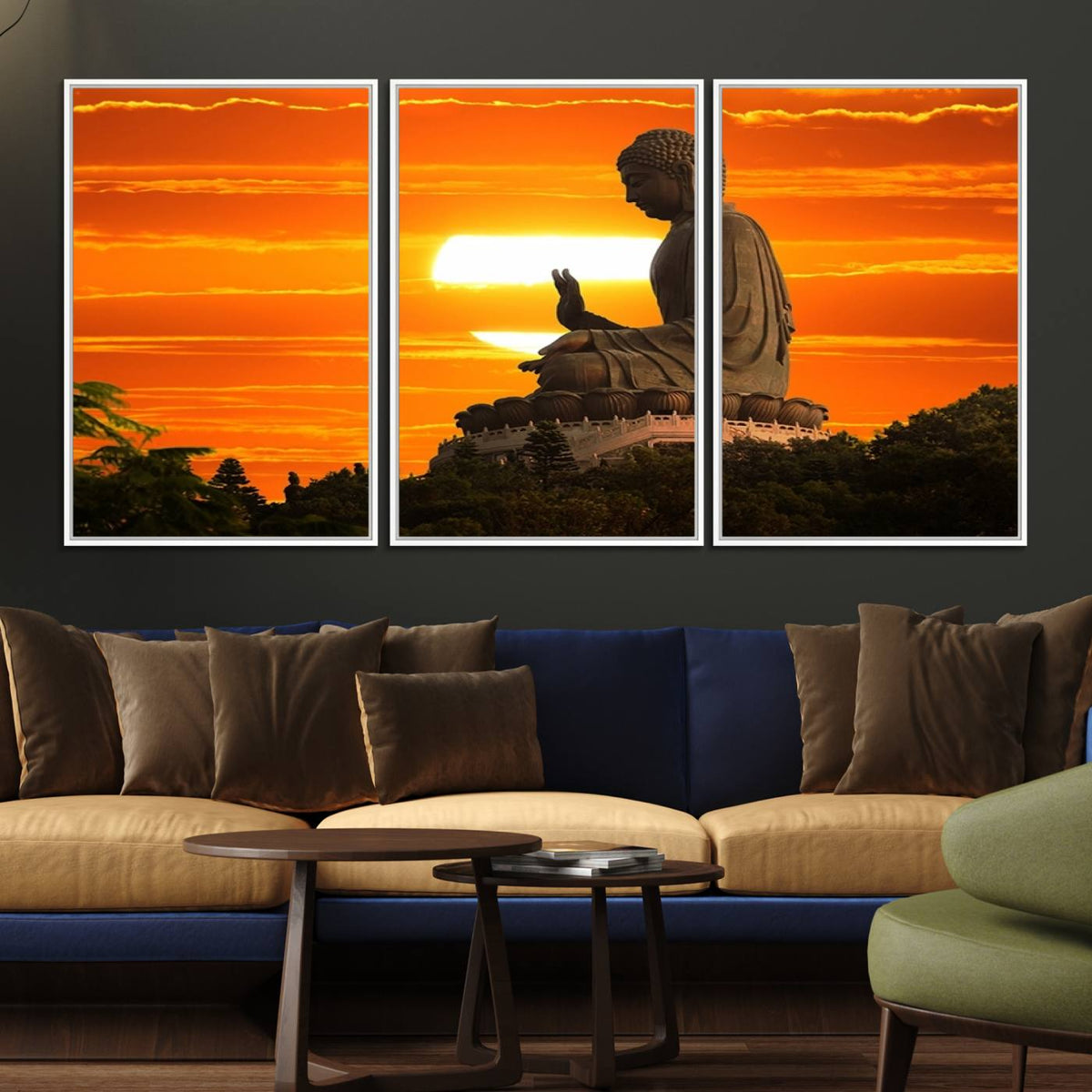 Buddha Statue at Sunset Canvas Print