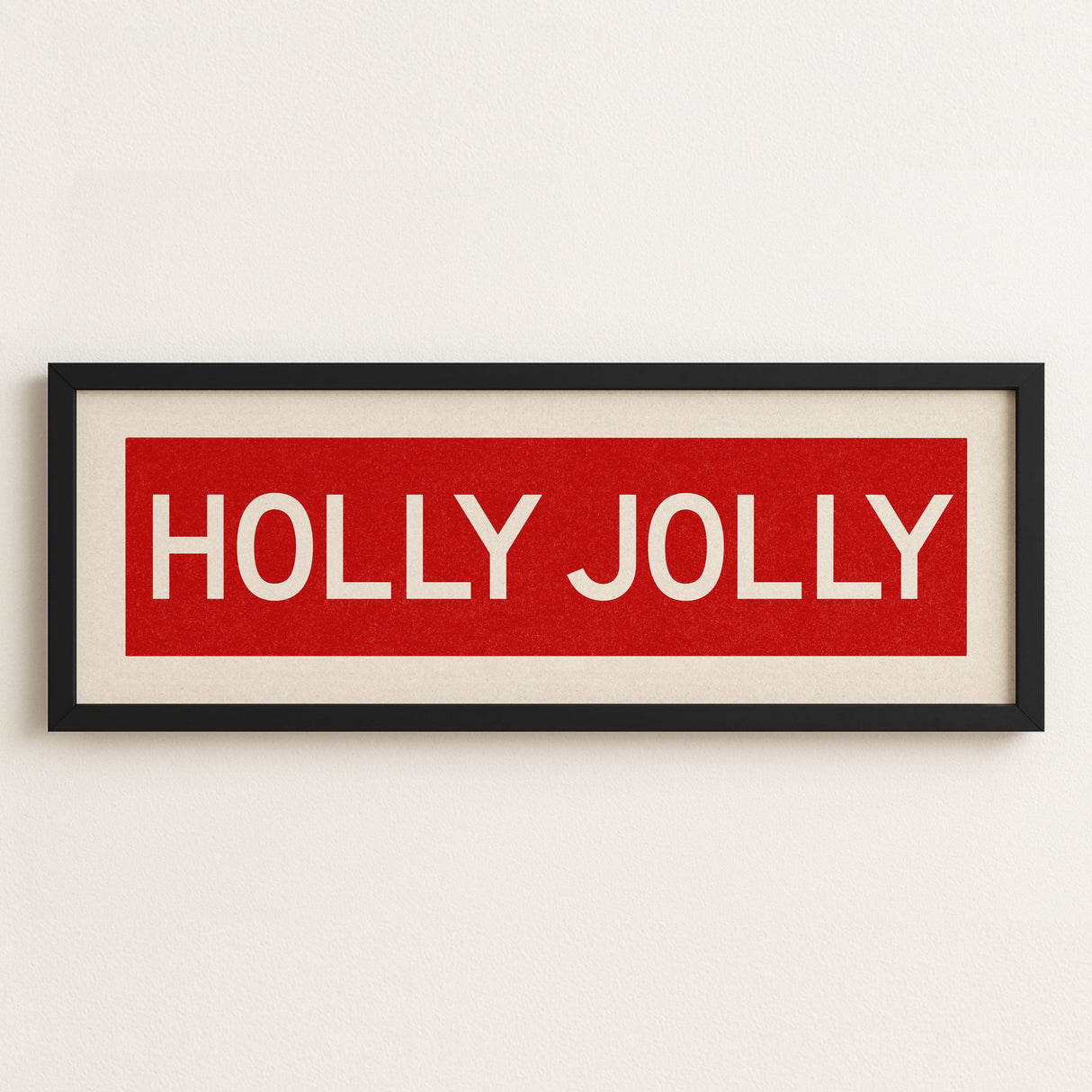 Framed Holly Jolly Red Christmas Art Print