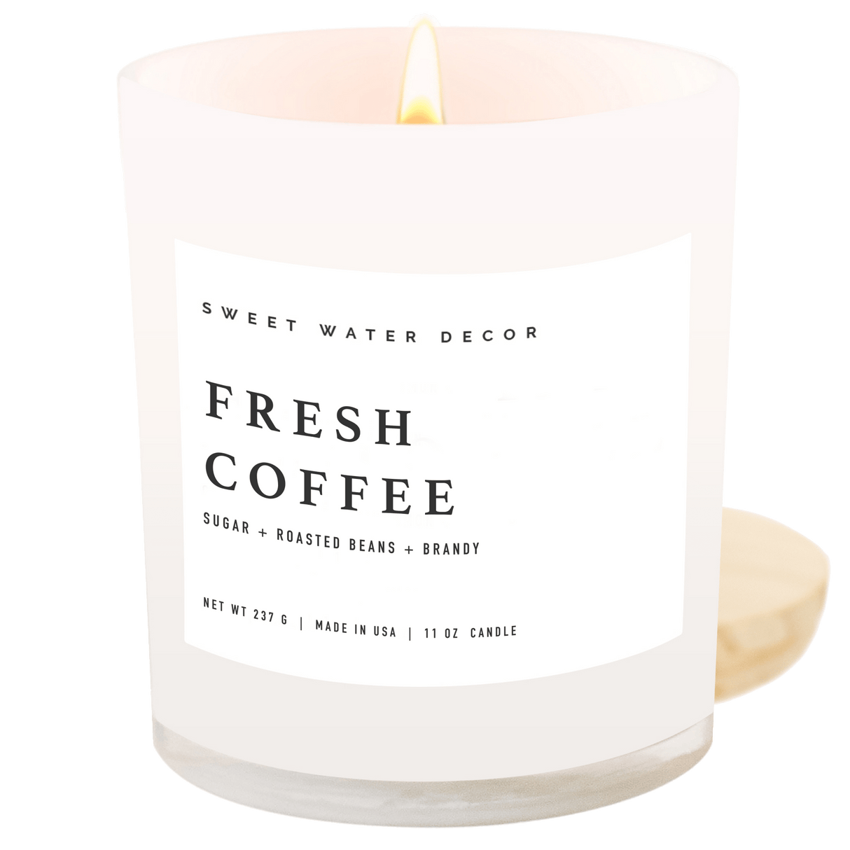 Fresh Coffee Soy Candle - White Jar - 11 oz