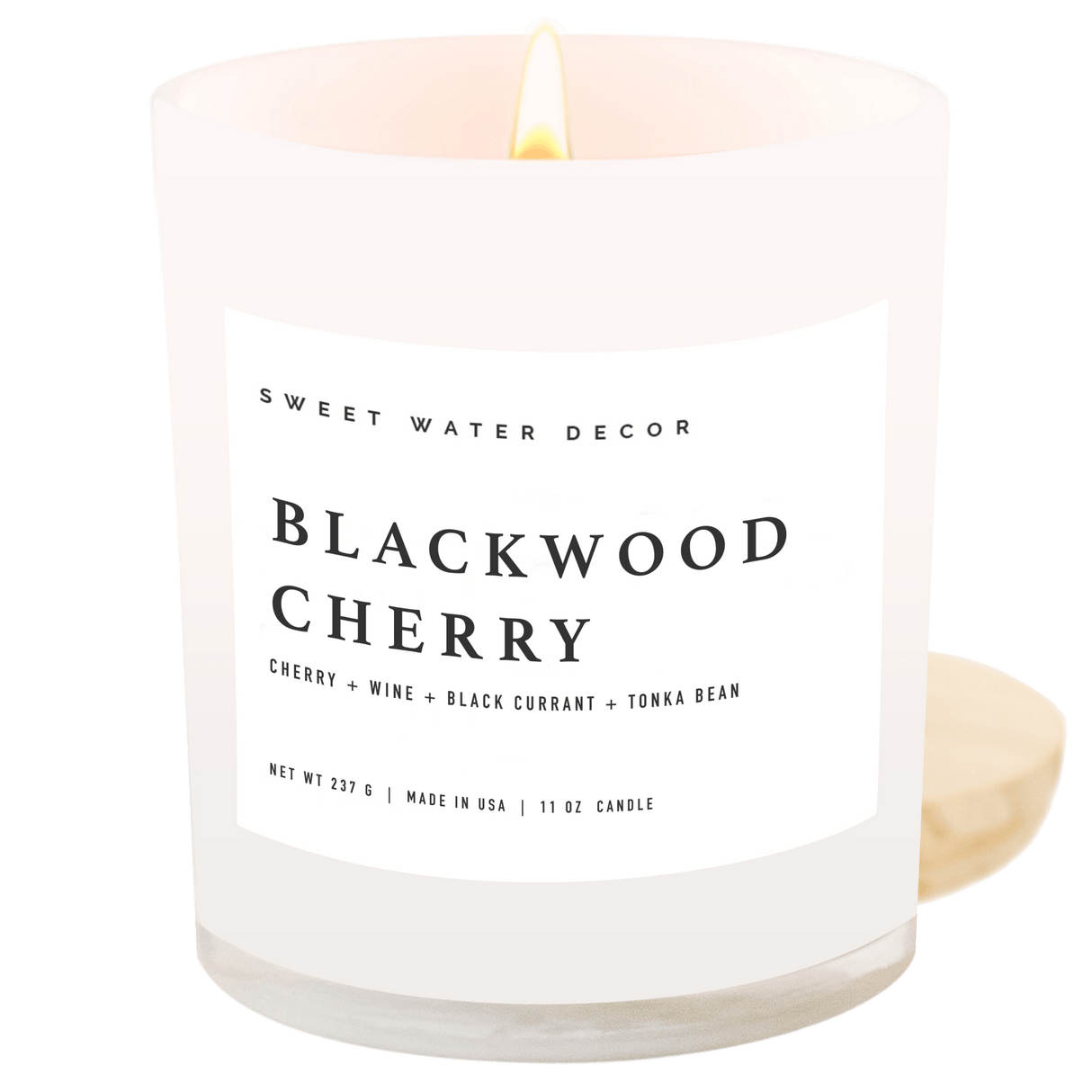 Blackwood Cherry Soy Candle - White Jar - 11 oz