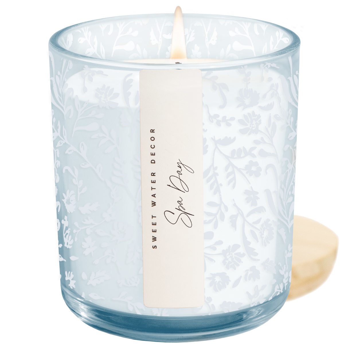 Spa Day Soy Candle - Blue Tinted Glass Jar - 12 oz