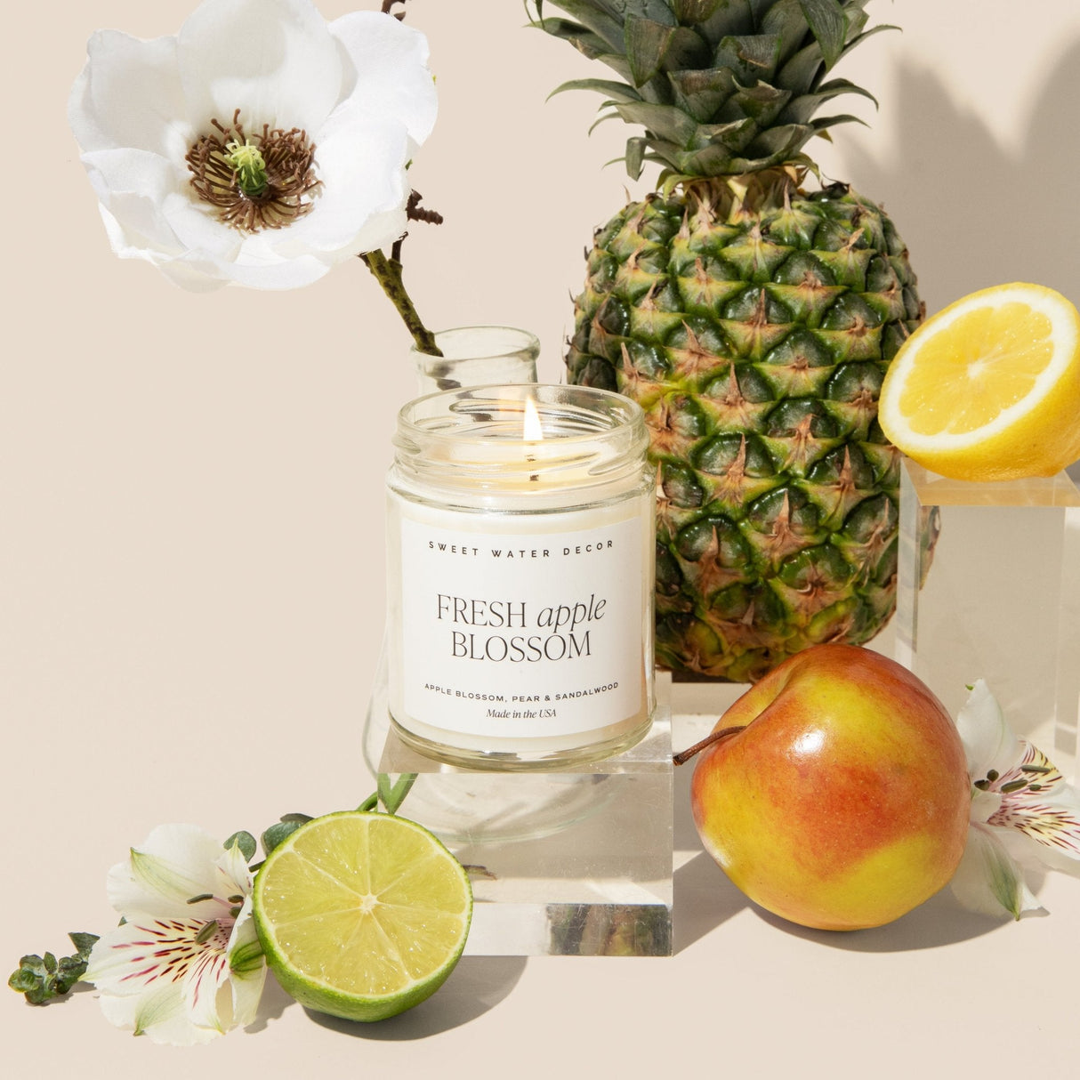 Fresh-Apple-Blossom-Soy-Candle-Clear-Jar-9-oz-Candles