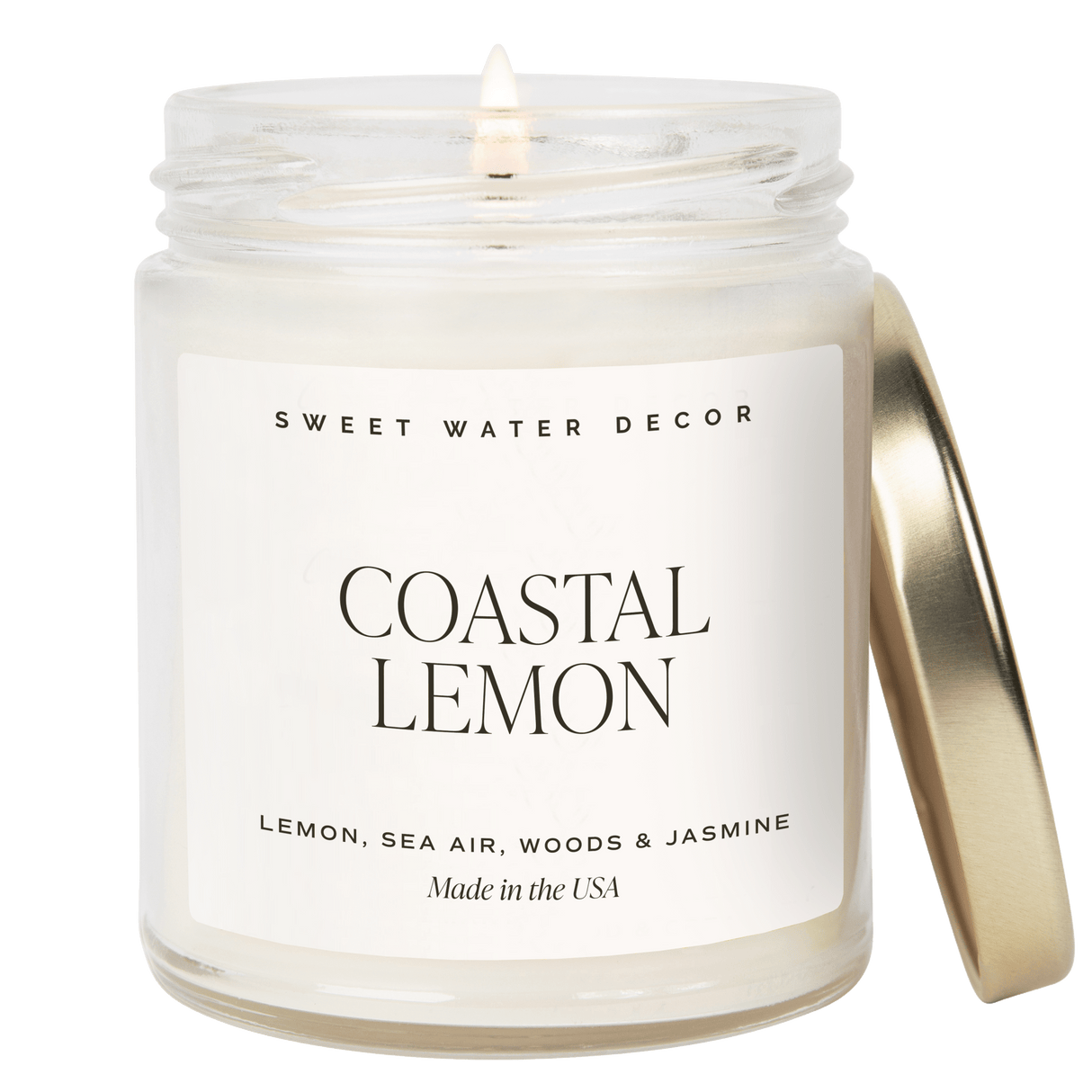 Coastal Lemon Soy Candle - Clear Jar - 9 oz