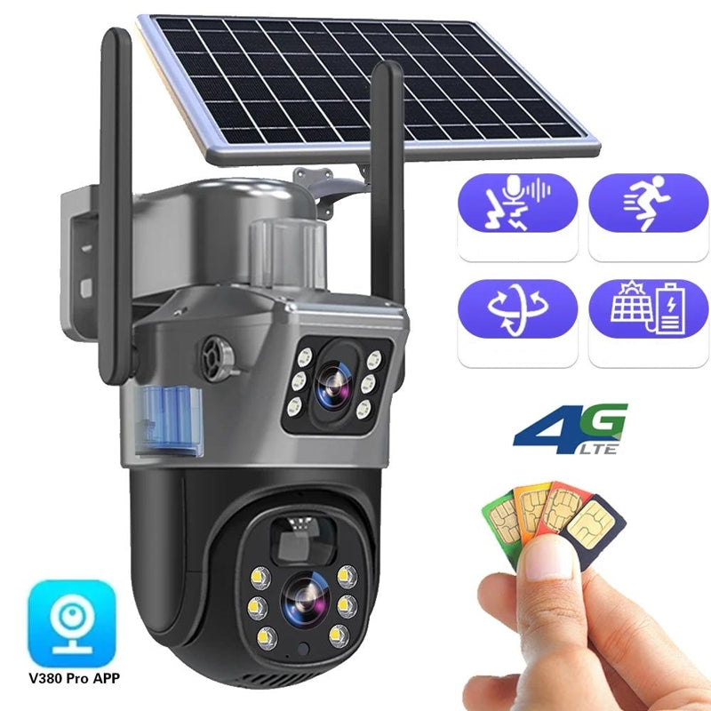 DualGuard Solar 4K Wireless Security Camera with Dual Lens & 10x Zoom