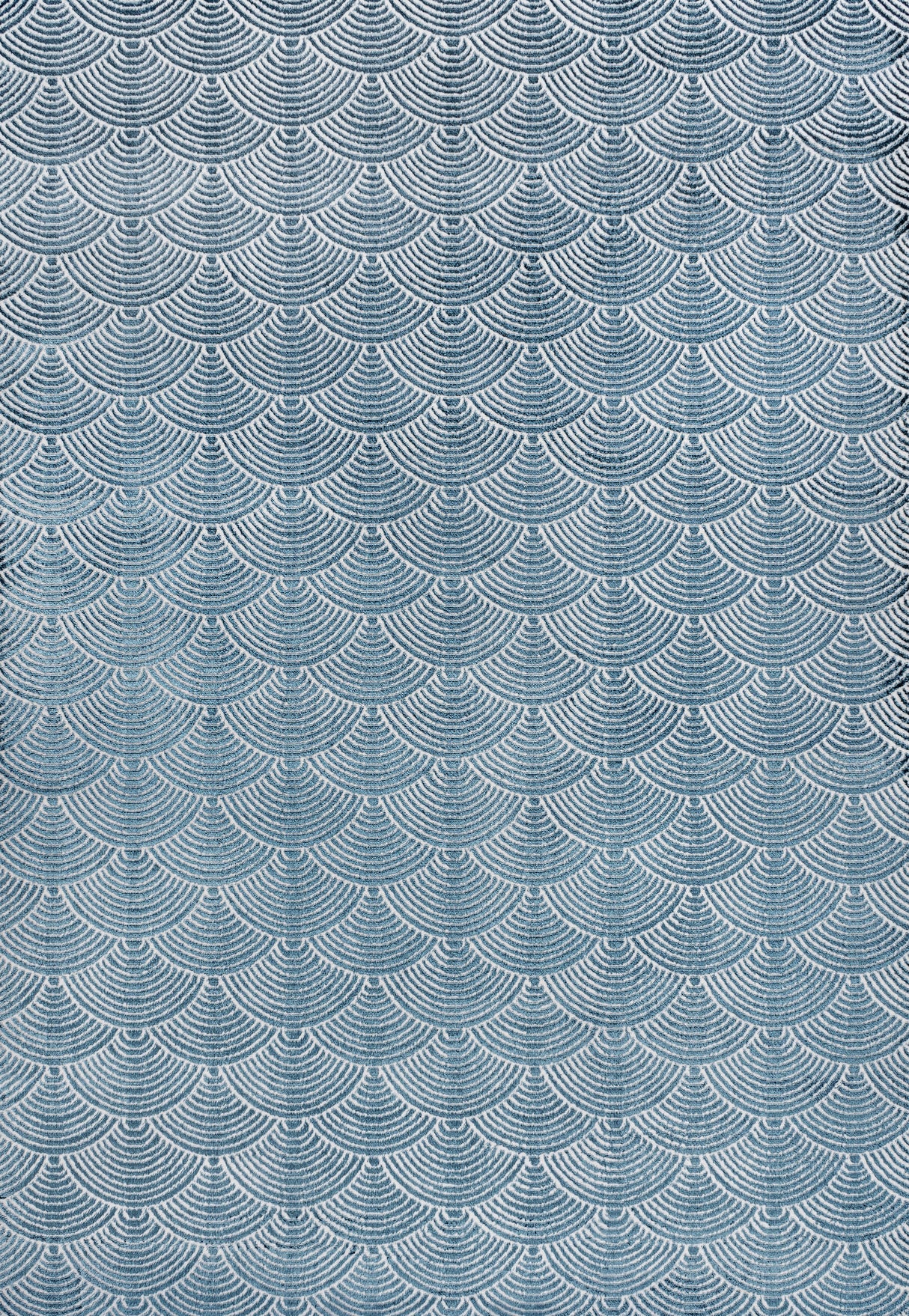 Porter Geometric Art Deco Fan Pattern High-Low Area Rug