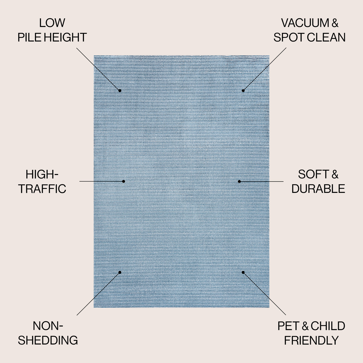 Cole Modern Minimalist Pinstripe High-Low Area Rug