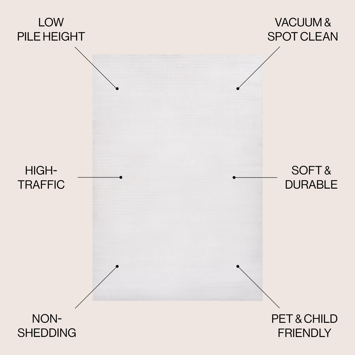 Cole Modern Minimalist Pinstripe High-Low Area Rug