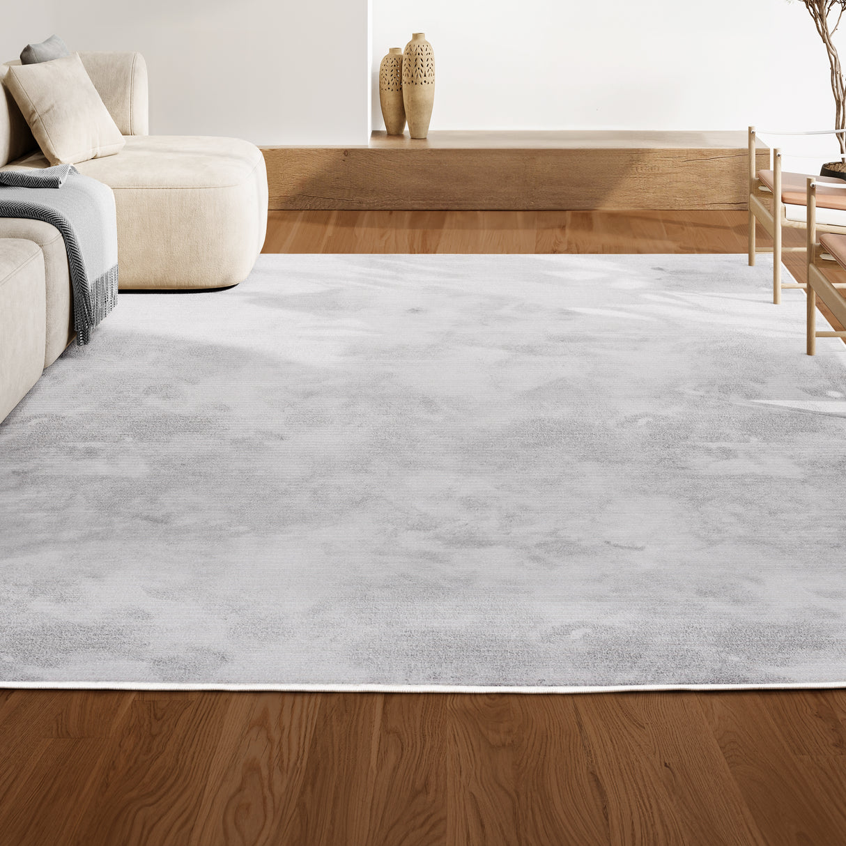 Cole Modern Minimalist Pinstripe High-Low Area Rug