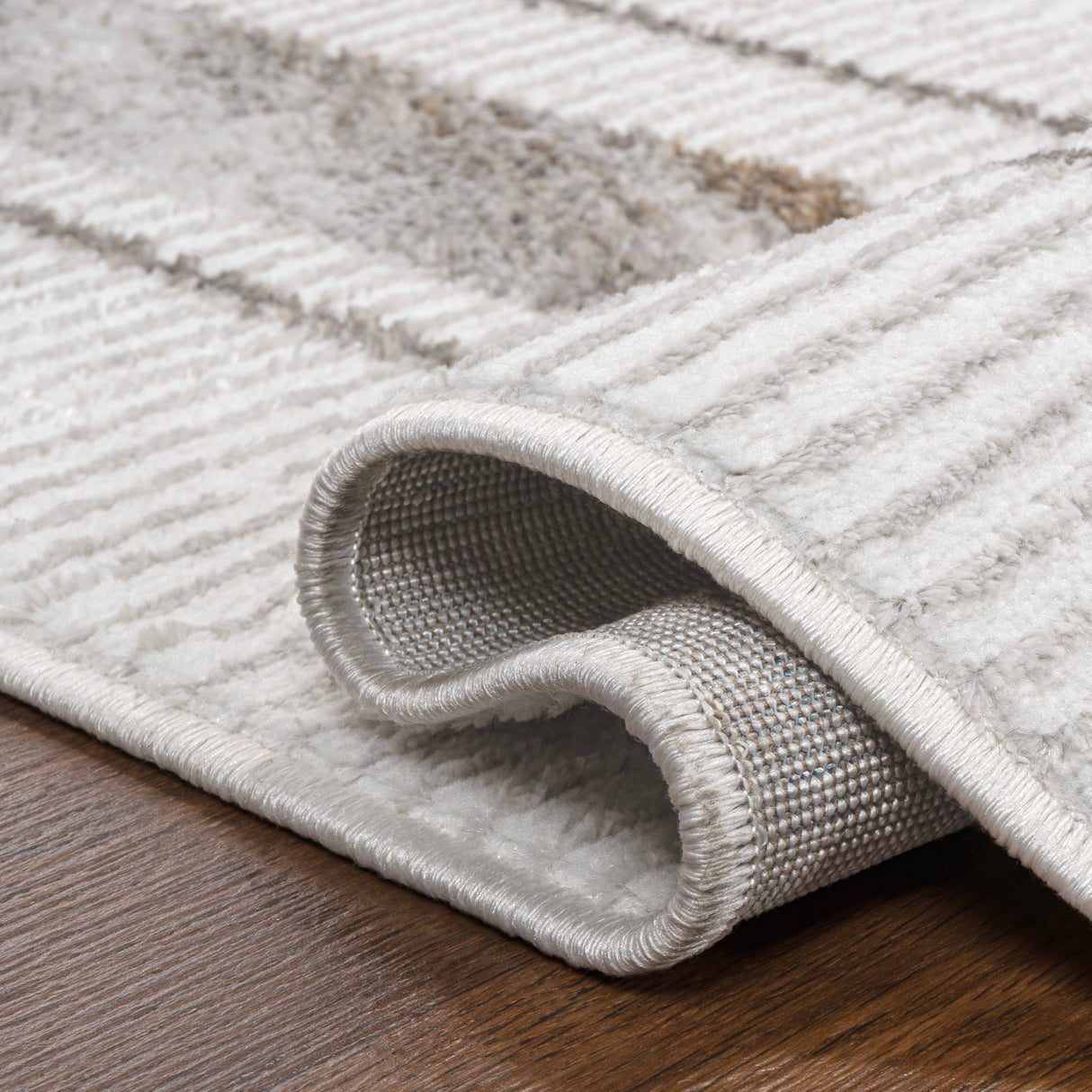 Athens Classic Border Marble Pattern High-Low Area Rug