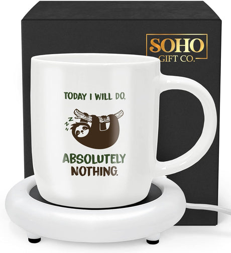 SoHo-Funny-Coffee-Mug-with-Warmer,-Electric-Heated-Cup-for-Coffee-Lover-Gifts-for-Men/Women/Birthday/Christmas,-12oz-Today-I-Will-Do-Absolutely-Nothing-(Gift-Boxed)-