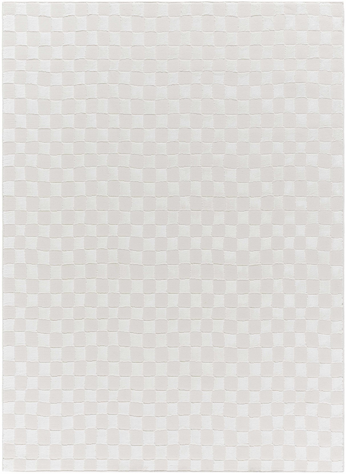 Carina Light 3D Checkered Washable Area Rug