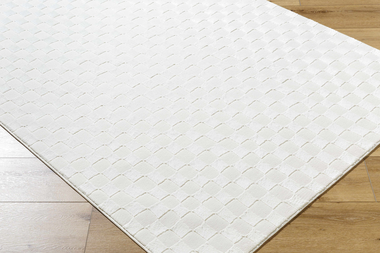 Carina Light 3D Checkered Washable Area Rug