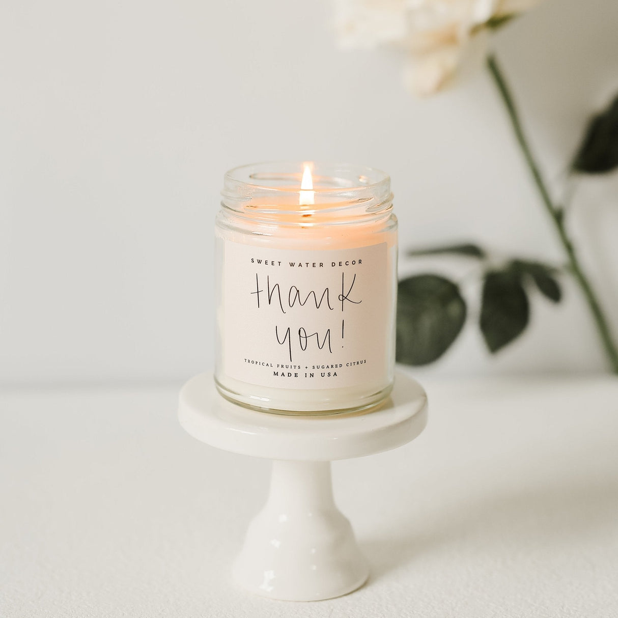 Thank You! Soy Candle - Clear Jar - 9 oz (Island Air)