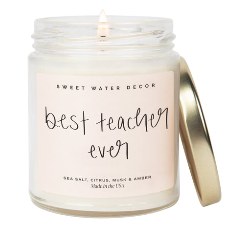 Best-Teacher-Ever-Soy-Candle-Clear-Jar-9-oz-(Salt-and-Sea)-Candles