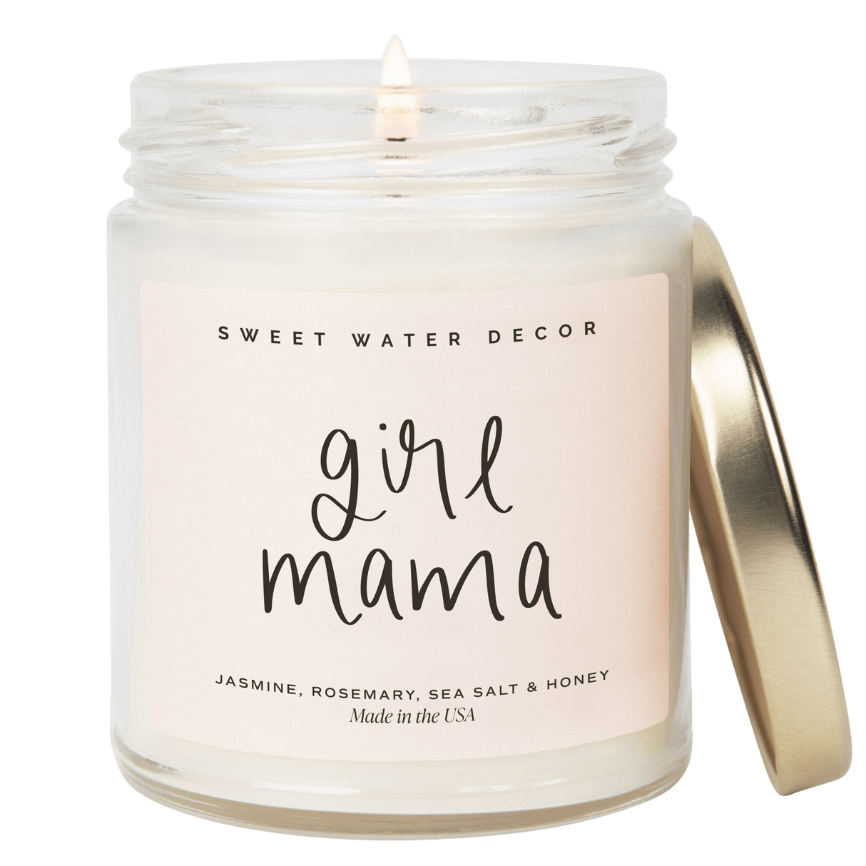 Girl-Mama-Soy-Candle-Clear-Jar-9-oz-(Wildflowers-and-Salt)-Candles