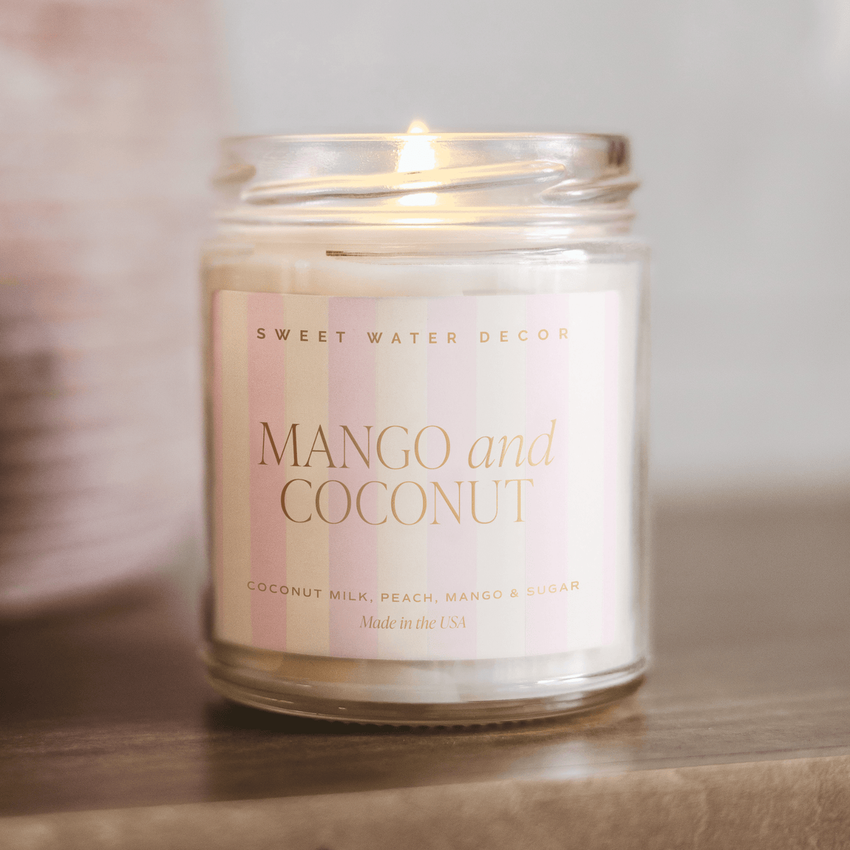 Mango-and-Coconut-Soy-Patterned-Candle-Clear-Jar-9-oz-Candles