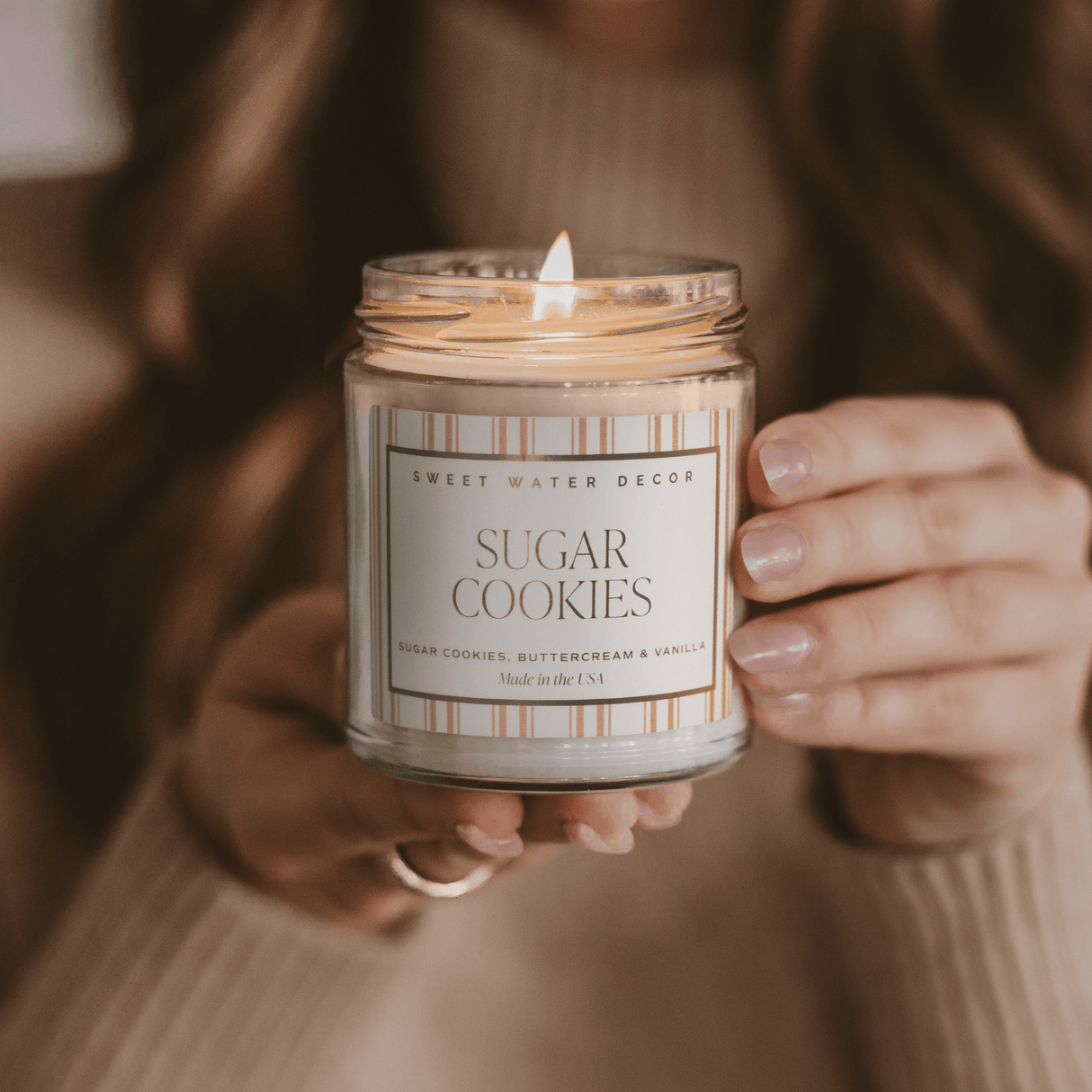 Sugar Cookies Soy Candle - 9 oz Patterned Clear Jar