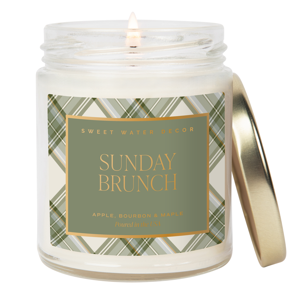 Sunday Brunch Soy Candle - Clear Patterned Jar - 9 oz