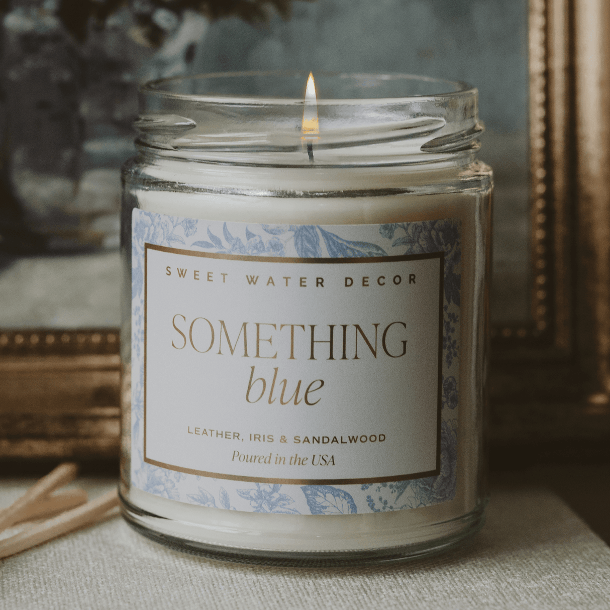 Something Blue Soy Candle - Clear Jar - 9 oz