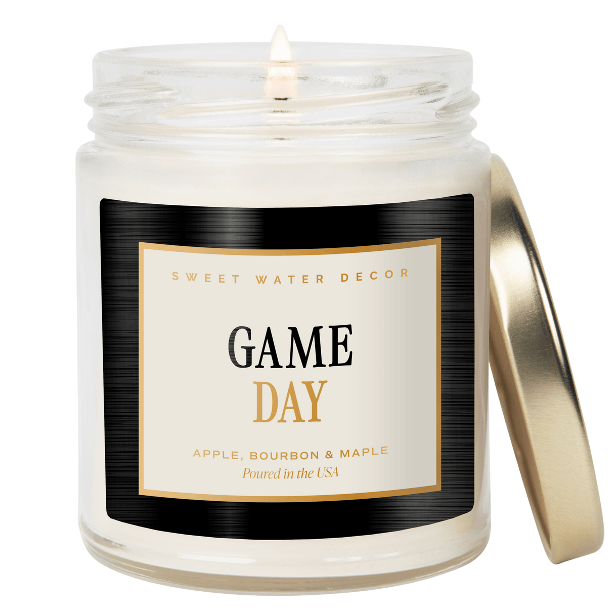 Game Day Black Soy Candle - Clear Jar - 9 oz