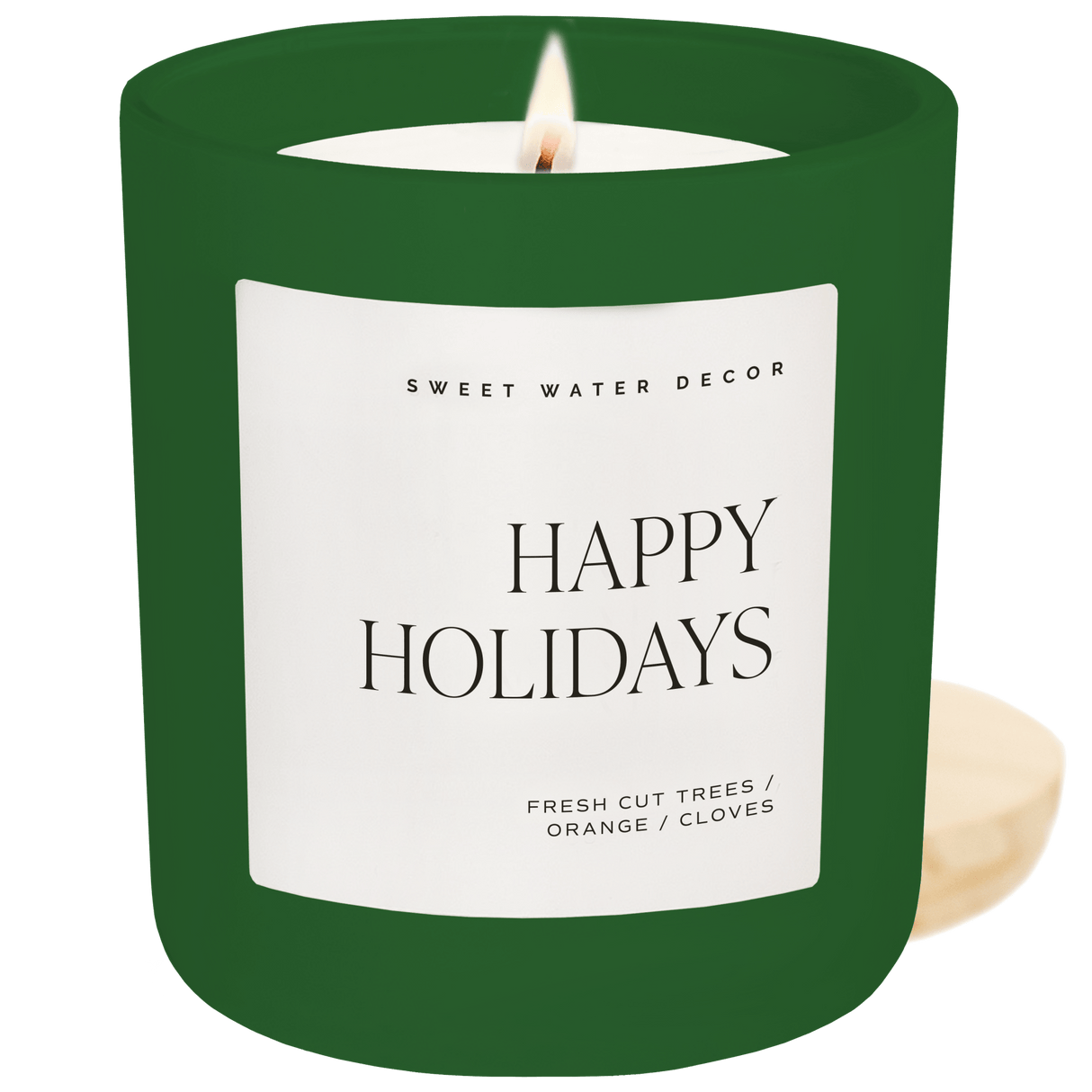 Happy-Holidays-Soy-Candle-Green-Matte-Jar-15-oz-(Christmas)-Candles