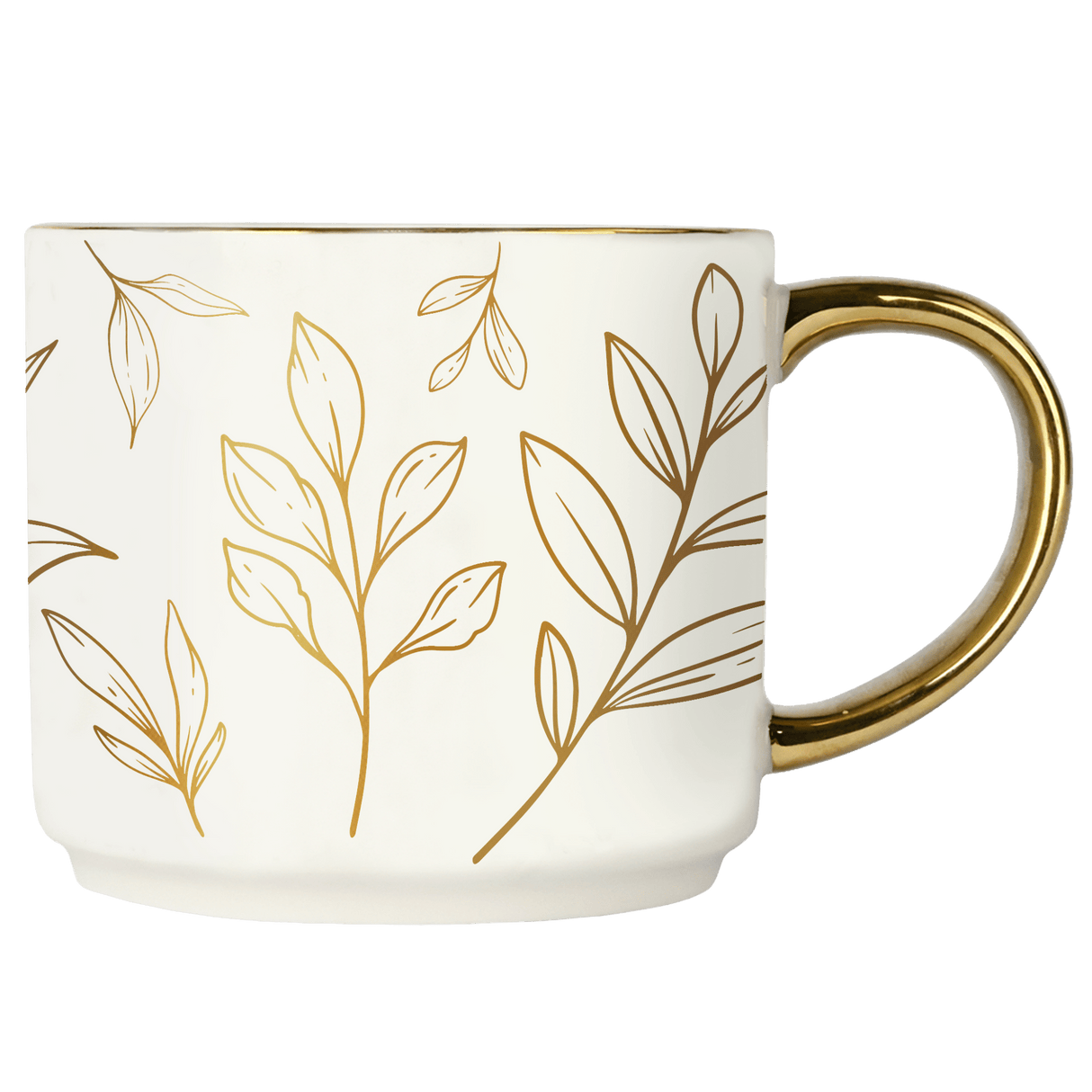 Gold-Leaves-14oz.-Gold-Handle-Coffee-Mug-Mugs