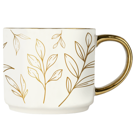Gold-Leaves-14oz.-Gold-Handle-Coffee-Mug-Mugs