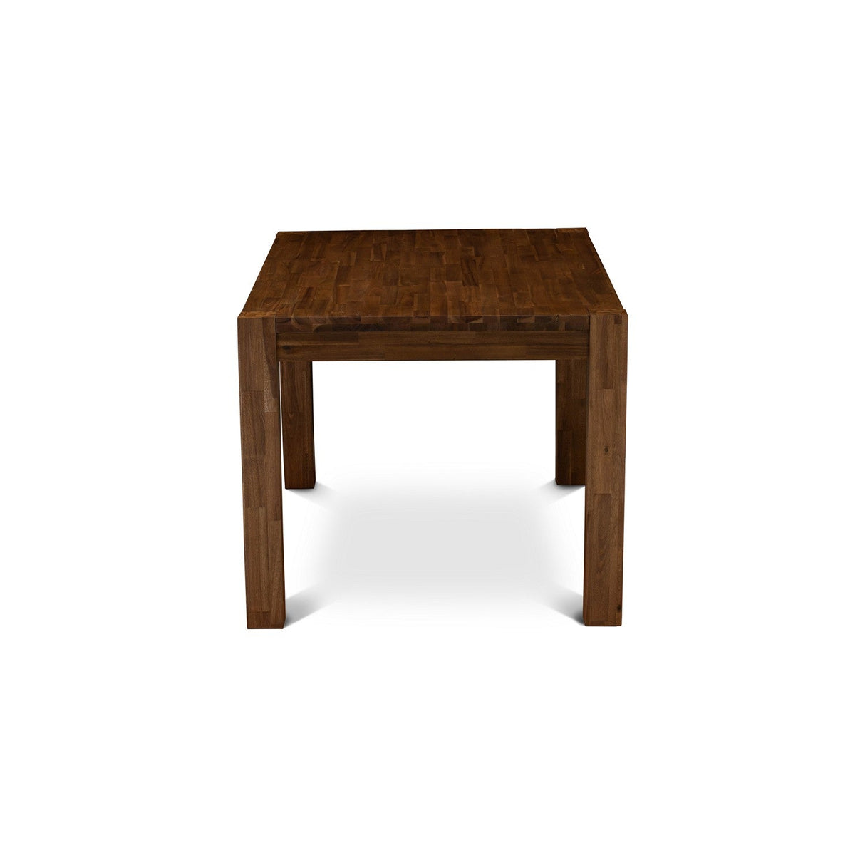 EAST WEST FURNITURE - CNAB5-NN-35 - 5-Pc Dining Table Set- 4 Dining Chairs and Rectangular Dining Table - Doeskin Linen Fabric Seat and High Chair Back (Antique Walnut Finish)