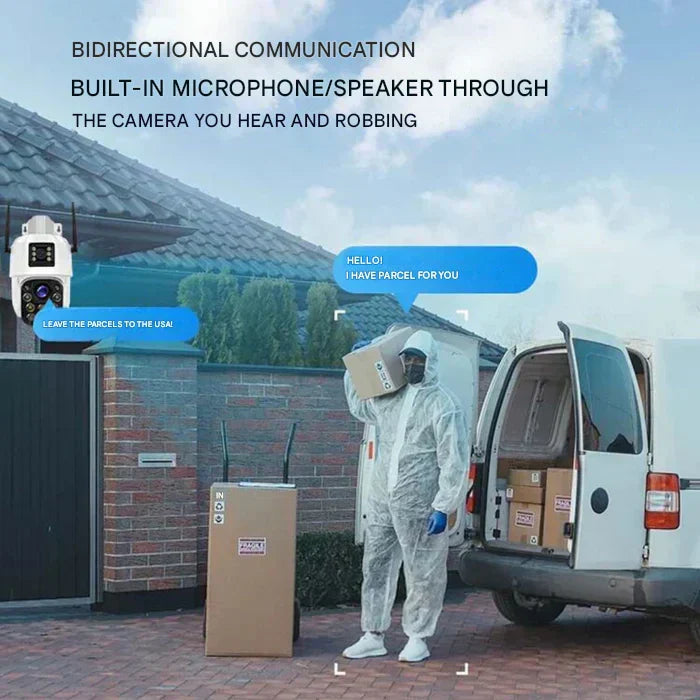 DualGuard Solar 4K Wireless Security Camera with Dual Lens & 10x Zoom