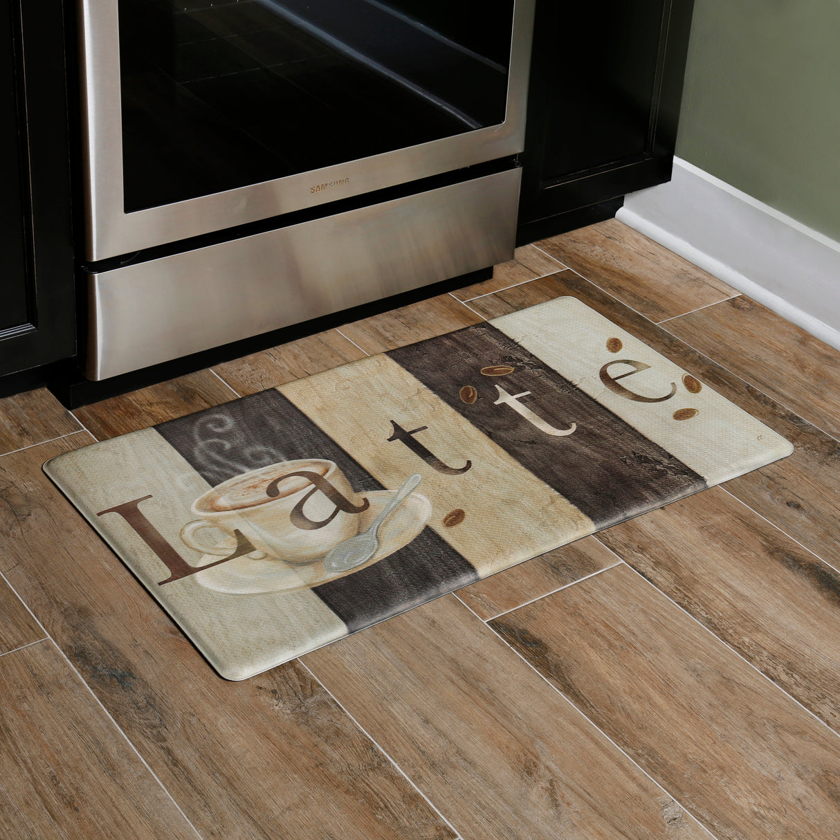 Oversized 20"x36" Feel at Ease Anti-Fatigue Kitchen Mat (Latte Sign)