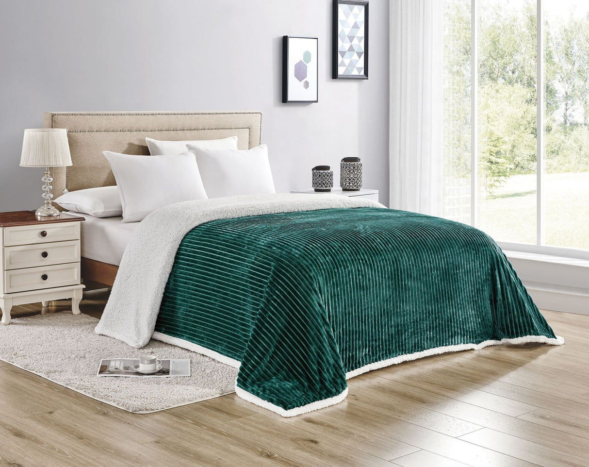 Corduroy Sherpa Blanket – Throw, Queen & King Sizes – Ultra Soft, Reversible, Cozy & Stylish